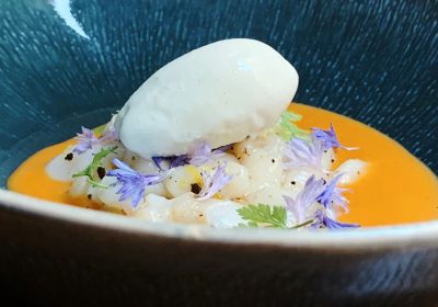 Capasanta, gazpacho, gelato all’ostrica - ricetta chef Federico Trobbiani