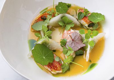 Cavolo rapa, triglia, nasturzio e agrumi di Liguria - ricetta chef Jorg Giubbani - Orto by Jorg Giubbani - Moneglia