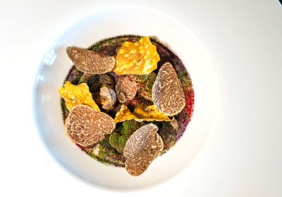 Ricetta stellata "Variazione di cavolfiore, nocciole e tartufo bianco" - chef Massimo Mantarro - Principe Cerami * - Taormina