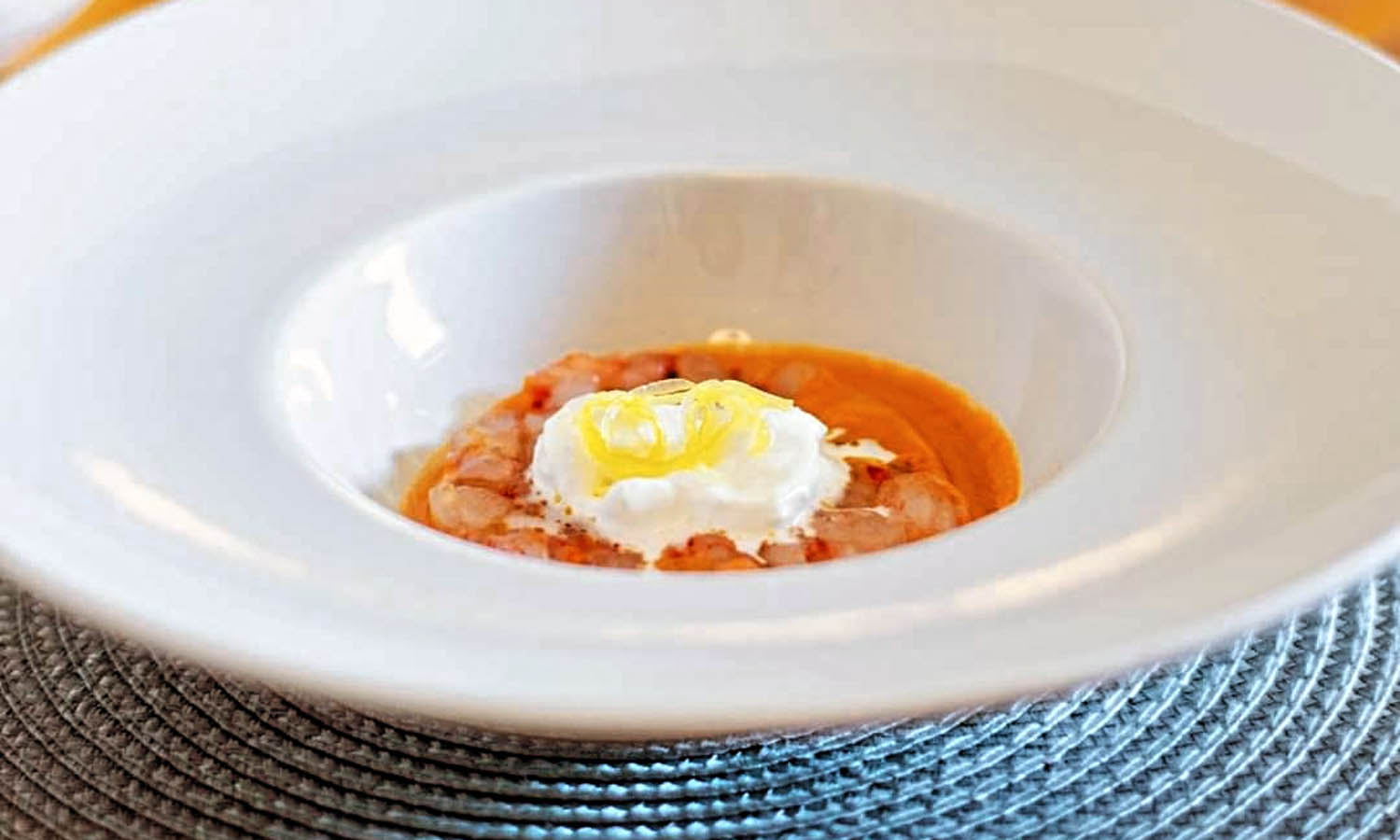 Tartare di gambero rosso di Mazara del Vallo con limone candito - ricetta chef Andrea Colombara e Ars Malak - Impronta - Albairate