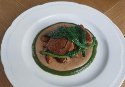 Biancostato di manzo, polenta di castagne, cime di rapa - ricetta chef Leonardo Spaccavento - Osteria Perano - Gaiole in Chianti