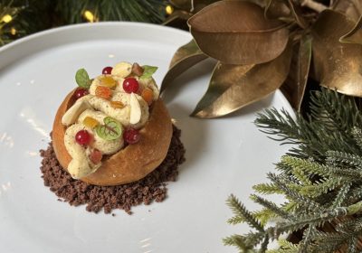 Maritozzo Xmas edition - ricetta chef Giuseppe Mulargia Le Spighe - Roma