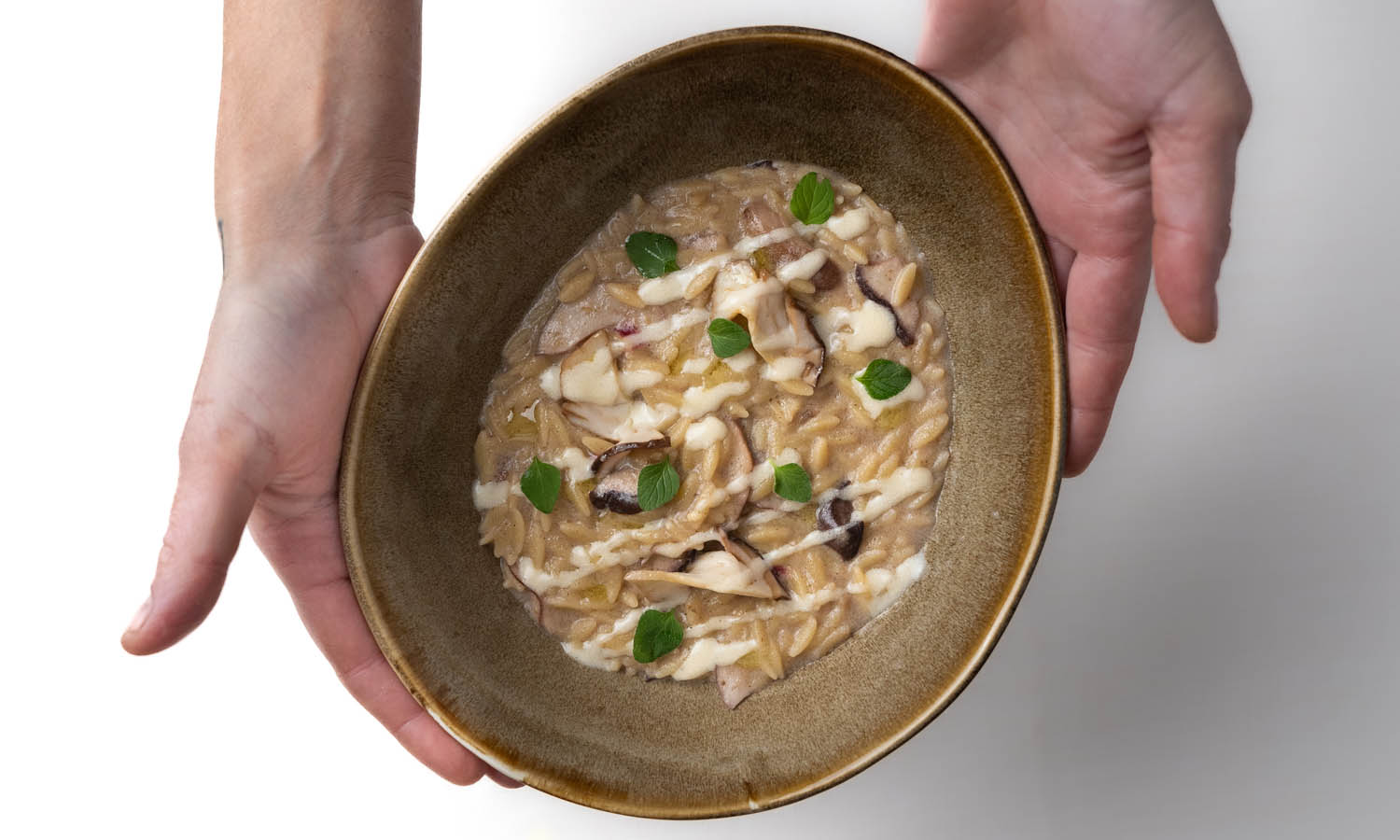 Risoni ai porcini, fegatini di coniglio e nepitella - ricetta chef Nicoletta Franceschini - Silene piccolo ristorante - Foligno