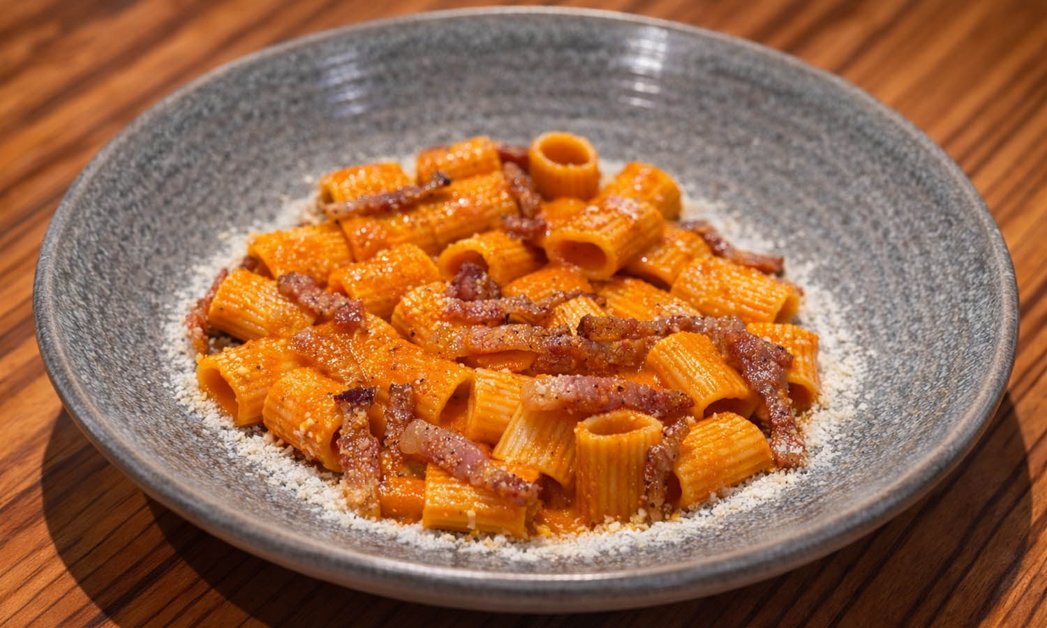 Bombolotti all&rsquo;Amatriciana - ricetta chef Giuseppe Mulargia - Le Spighe - Roma