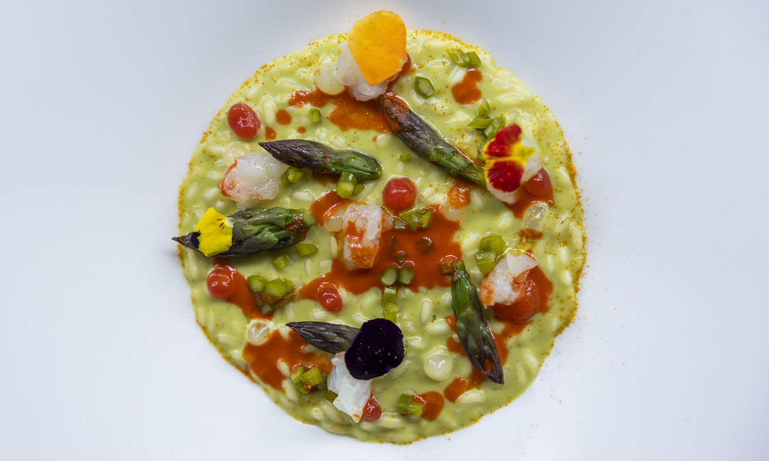 Ricetta stellata "Risotto Carnaroli cotto nel latte di capra, asparagi, agrumi e scampi nostrali" - chef Antonello Sardi - Serrae di Villa Fiesole * - Fiesole