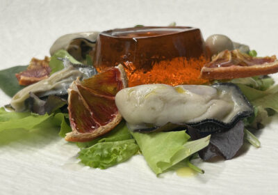 Ricetta "Ostriche & Spritz" - chef Pierluigi Vacca - L'Antico Borgo - Morano Calabro