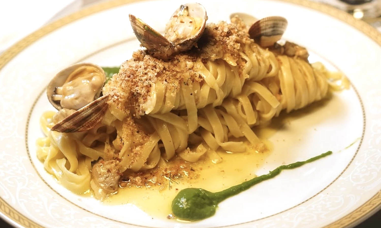 Ricetta "Tagliolino cozze e vongole" - chef Marco Cirone - Bacco al Pretorio - Roma