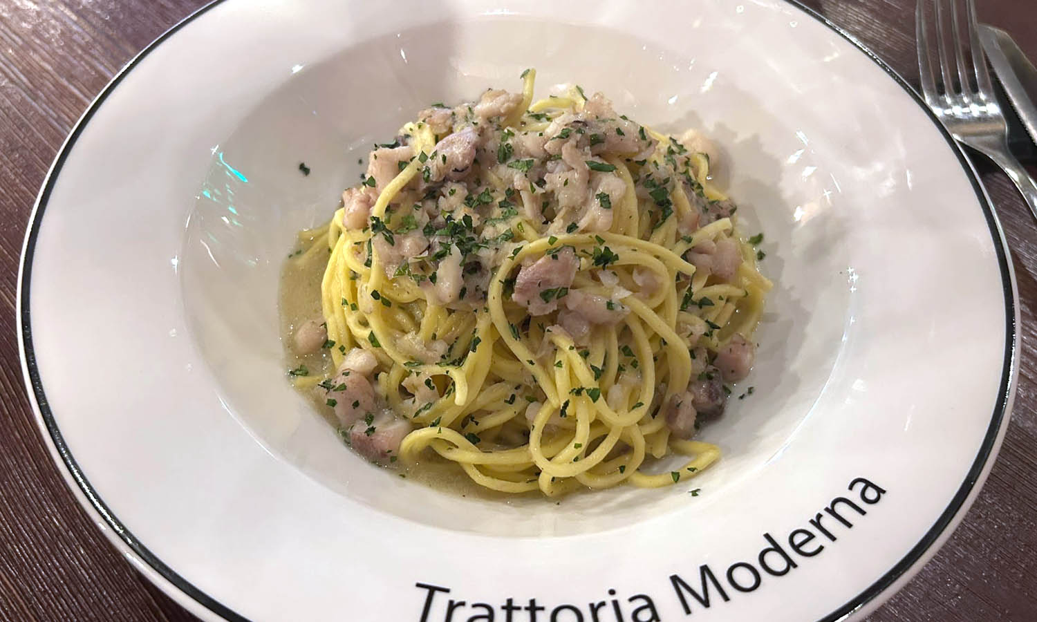 Ricetta "Tagliolino al ragù di mare" - chef Briand Paredes - Breccia - Roma